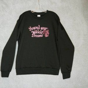 Designs‎ Untitled Womens Sweatshirt Black Pink Beyond Your Wilder Dreams M New